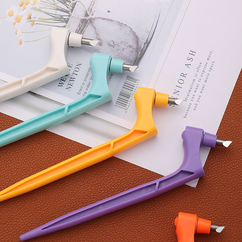 Art Craft Knife - เครื่องมือตัดกระดาษแบบหมุนได้ 360˚ ใบมีดแกะสลักสแตนเลสสำหรับงานฝีมือ DIY อุปกรณ์เสริมสำหรับตัดกระดาษ