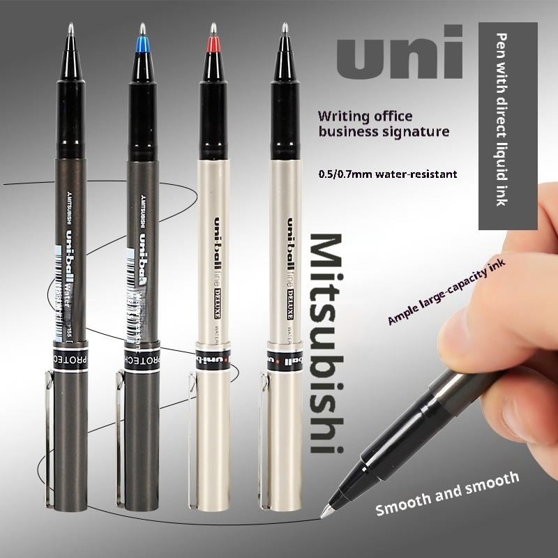 Pilot Pen Frixion - ปากกาโรลเลอร์บอลมิตซูบิชิ ยูนิบอล UB150/UB170 0.5 มม.0.7 มม.ด้ามจับสบายสีดำสีแดงหมึกสีน้ำเงินสำหรับการเขียนที่ราบรื่นในสำนักงานและโรงเรียน