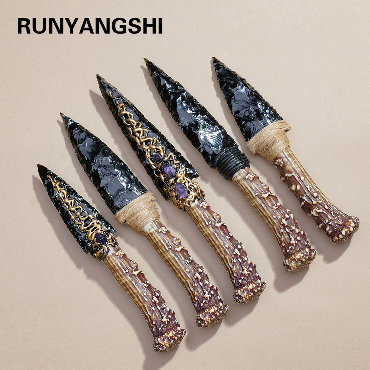 Art Craft Knife - โมเดลคริสตัลออบซิเดียน 1 ชิ้น | มีดจำลองหินธรรมชาติ |
