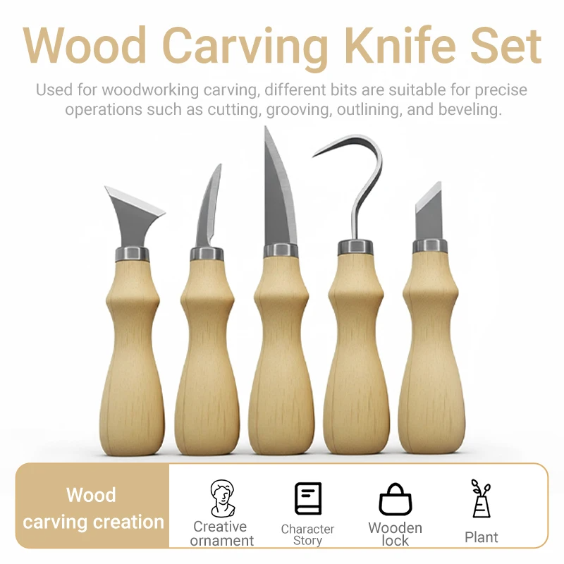 ชุดเครื่องมือแกะสลักไม้ 5 ชิ้น - Art Craft Knife บทวิจารณ์และราคา