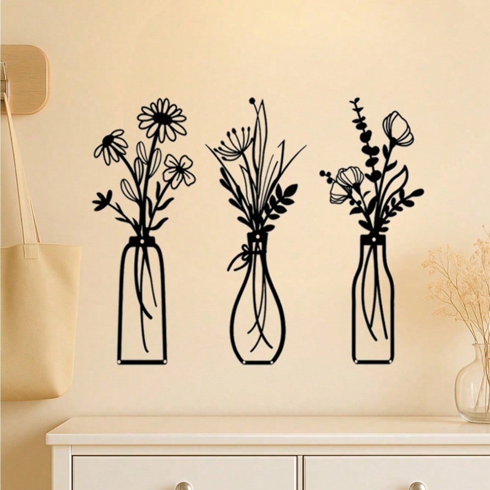 งานศิลปะติดผนังลายดอกไม้โลหะวิ - Art Craft Vase บทวิจารณ์และราคา